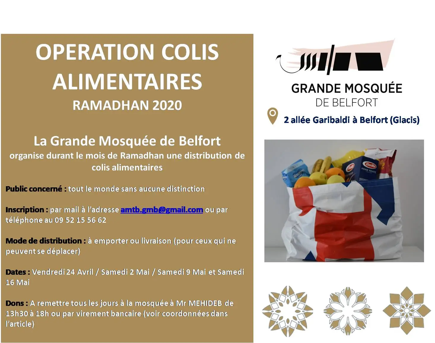 Opération COLIS ALIMENTAIRES 2020